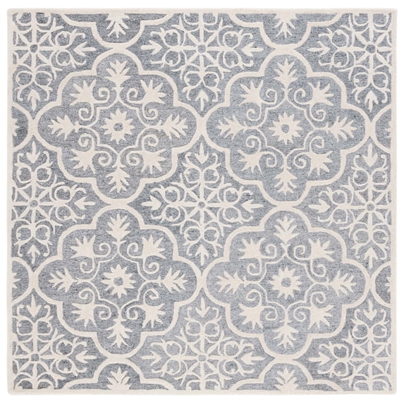 SAFAVIEH Metro Phipp Medallion Area Rug, Light Blue/Ivory, 6' x 6' Square