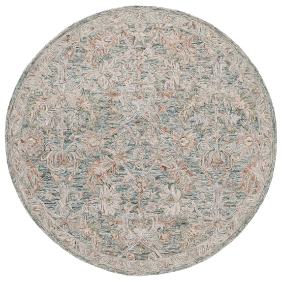 SAFAVIEH Metro Phyliss Medallion Area Rug, Teal/Green, 6' x 6' Round