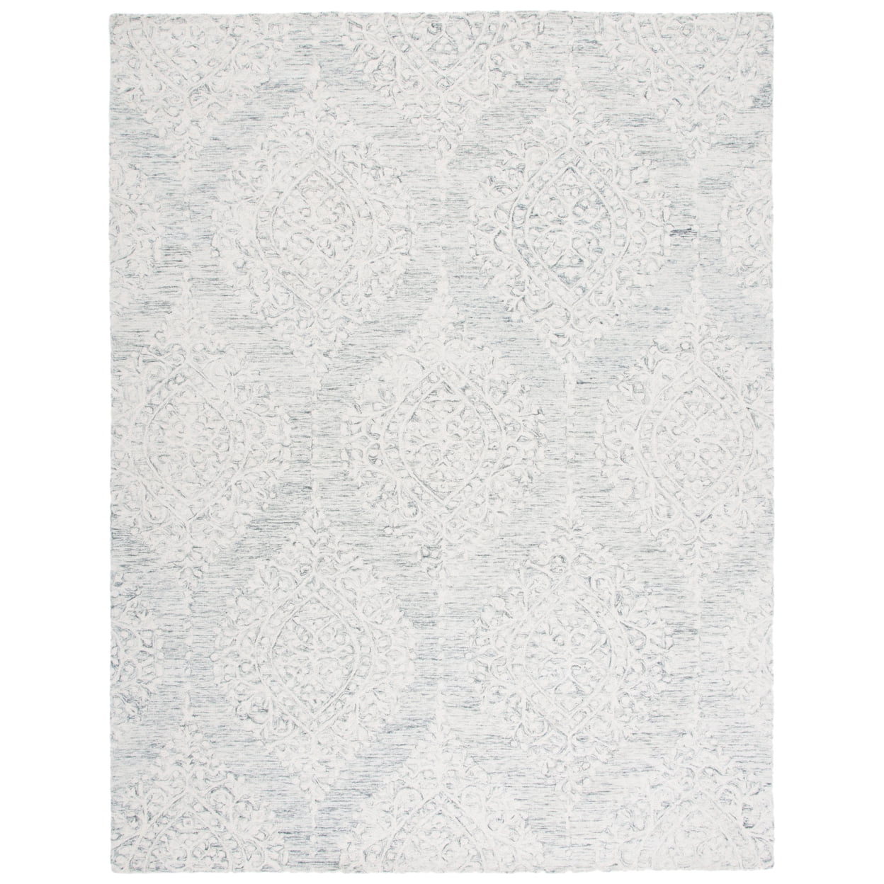 Hand-Tufted Elegance Floral Wool Rug in Soft Gray - 3' x 5'