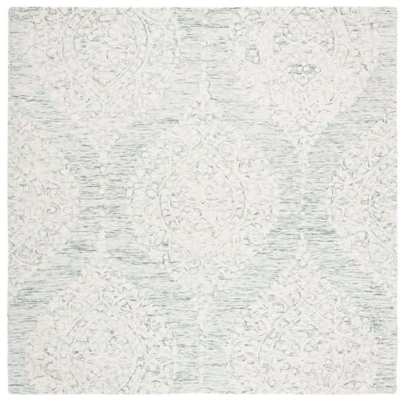 SAFAVIEH Metro Quinton Medallion Area Rug, Grey/Ivory, 6' x 6' Square