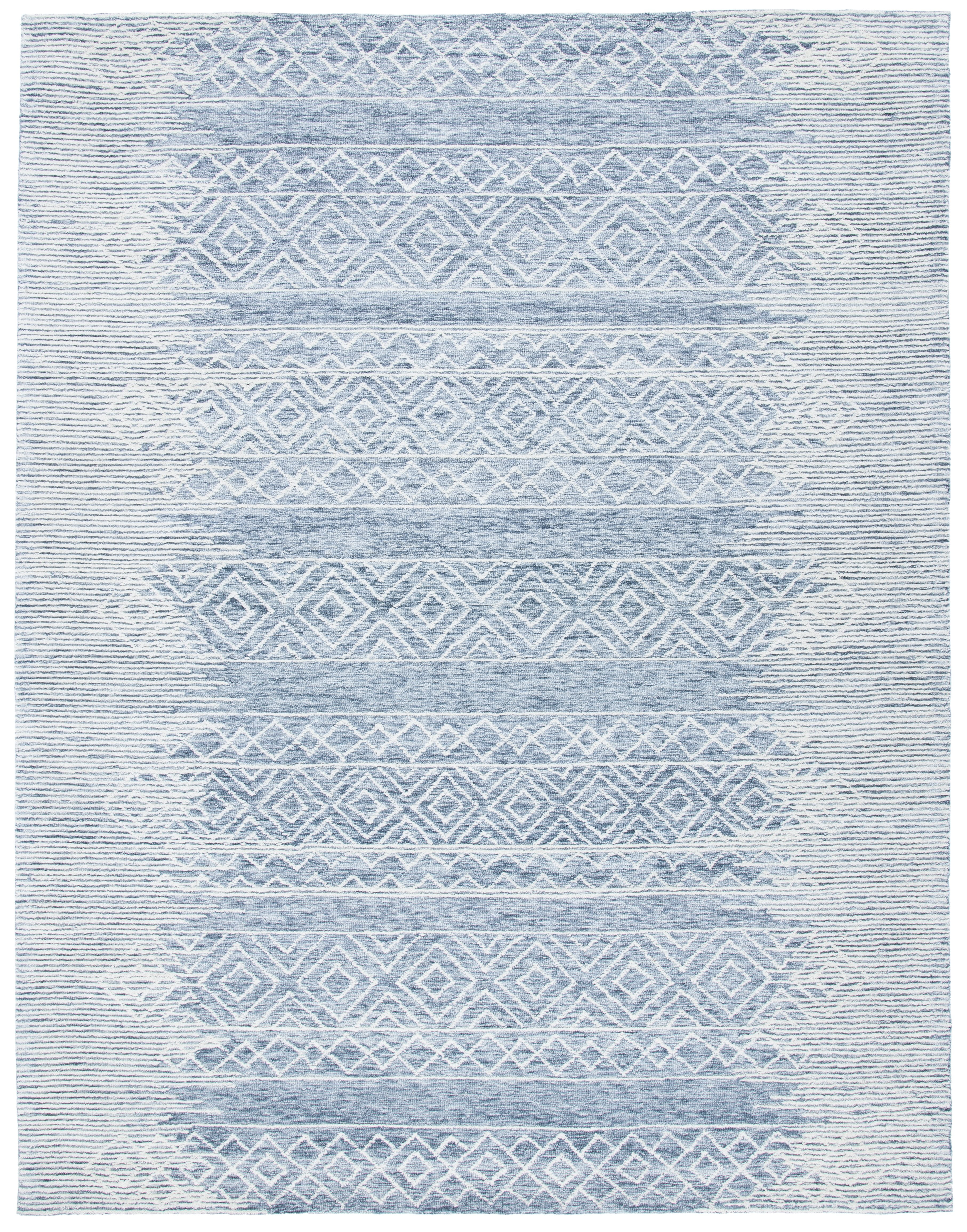 SAFAVIEH Metro Rae Striped Area Rug, Natural/Blue, 8' x 10'