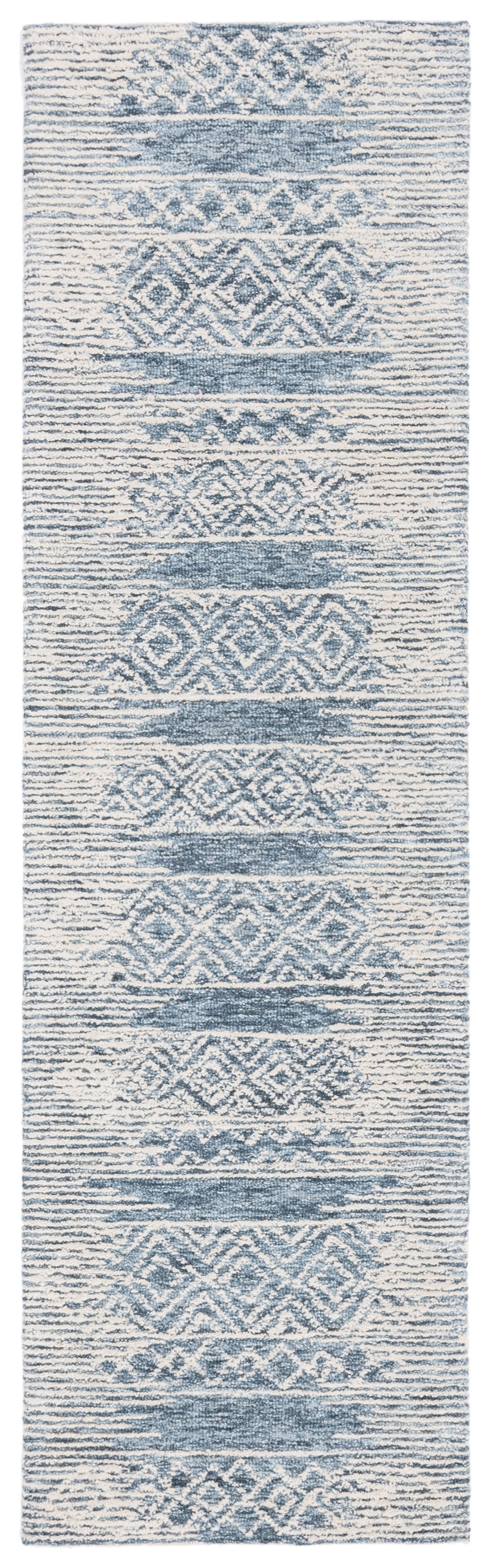 SAFAVIEH Metro Rae Striped Runner Rug, Natural/Blue, 2'3" x 8'