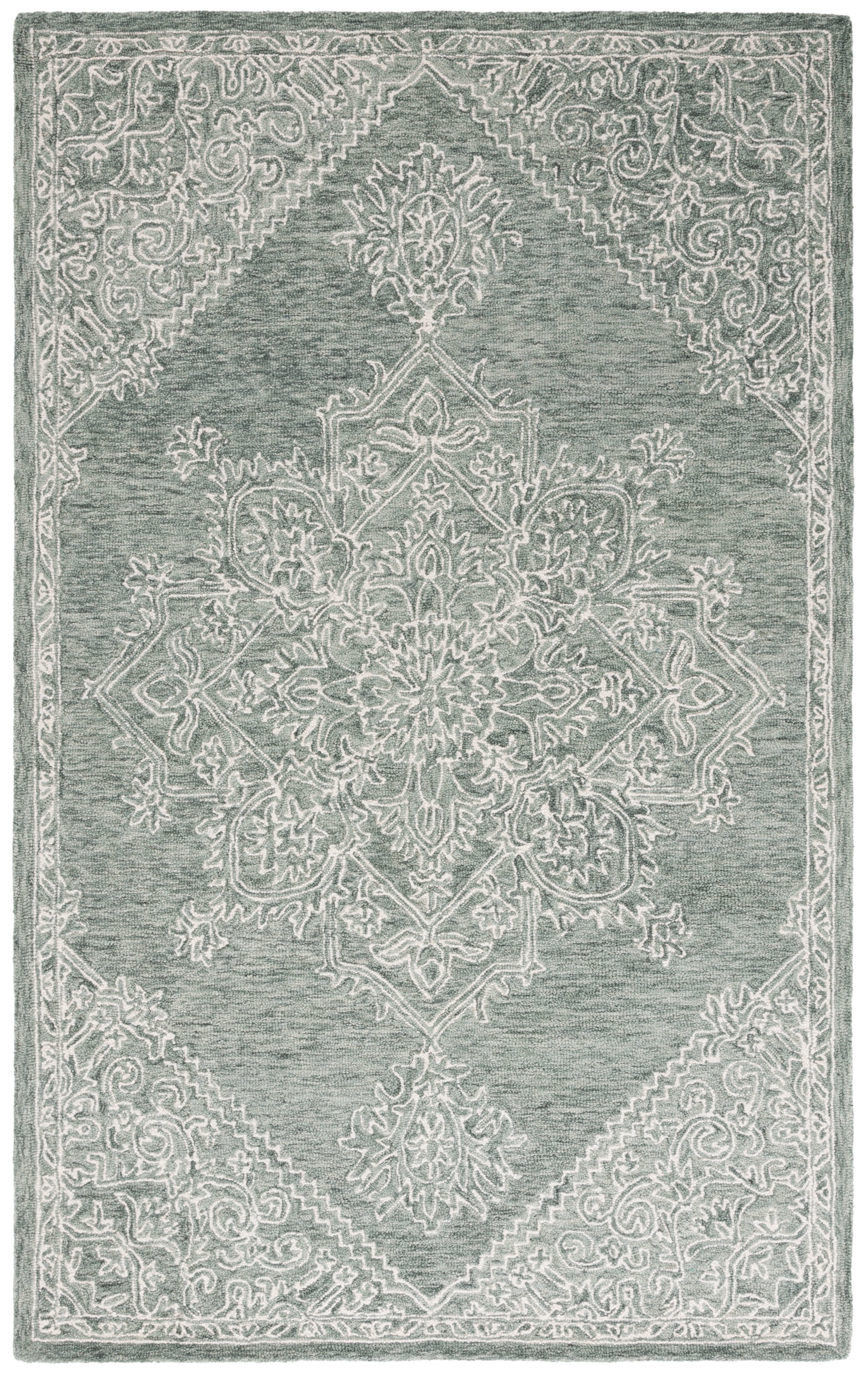 SAFAVIEH Metro Raynard Medallion Area Rug, Green/Ivory, 4' x 6'