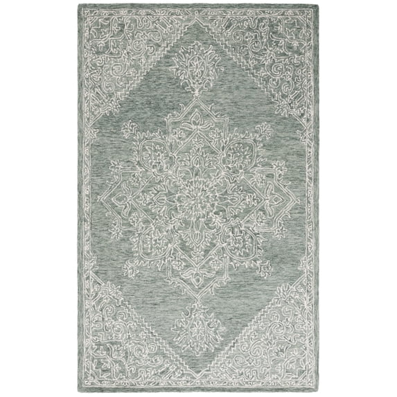 SAFAVIEH Metro Raynard Medallion Area Rug, Green/Ivory, 5' x 8'