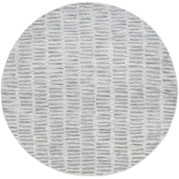SAFAVIEH Metro Regius Geometric Area Rug, Silver/Grey, 6' x 6' Round