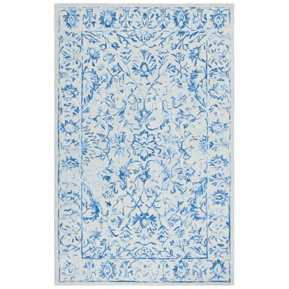 SAFAVIEH Metro Rhoda Floral Area Rug, Blue/Beige, 5' x 8'