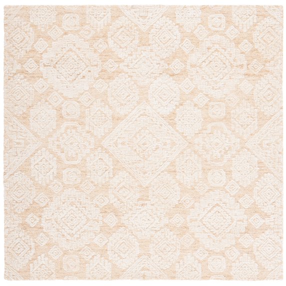 SAFAVIEH Metro Riley Medallion Area Rug, Gold/Ivory, 6' x 6' Square