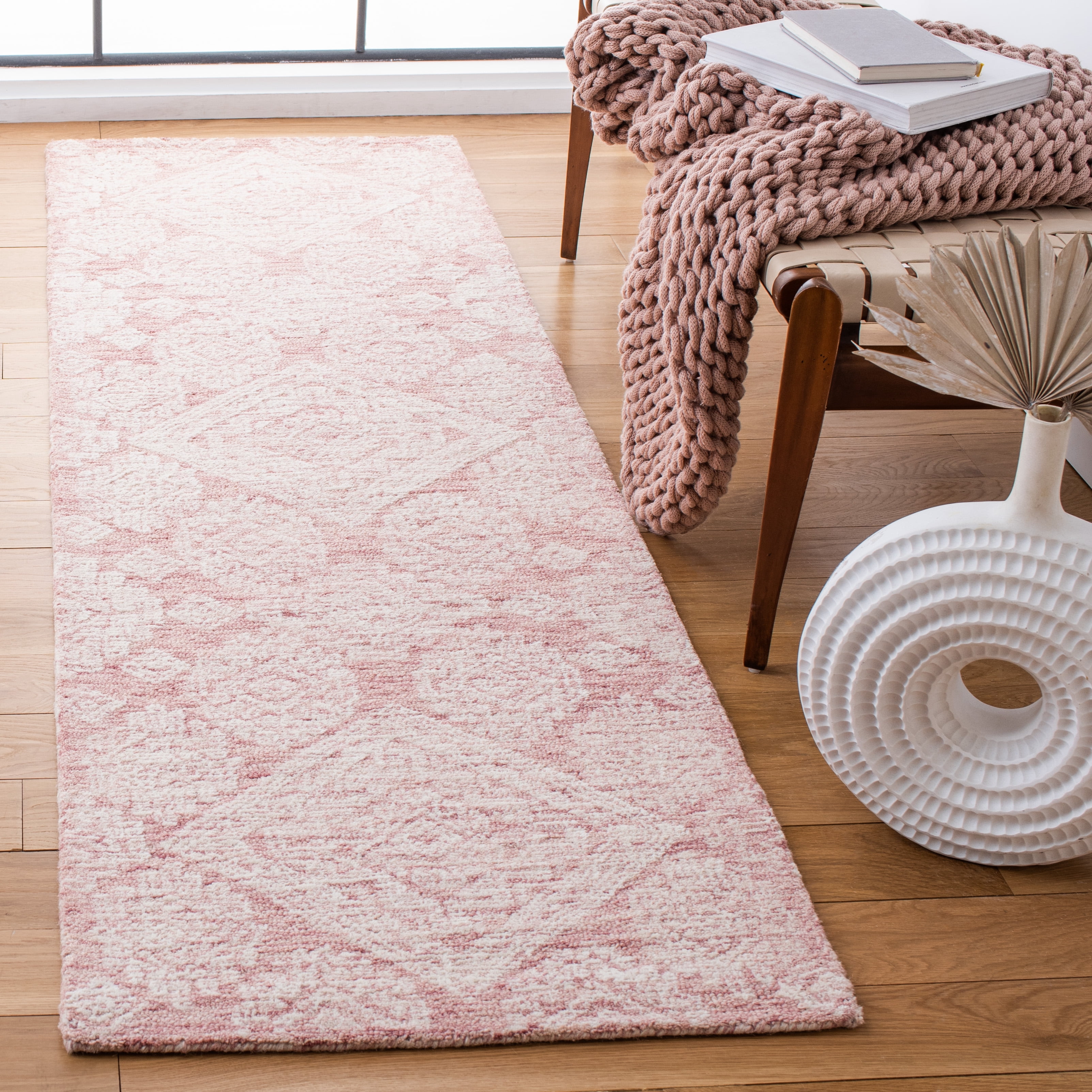 Safavieh Metro Riley Medallion Runner Rug, Dark Pink/Ivory, 2'3" x 8'