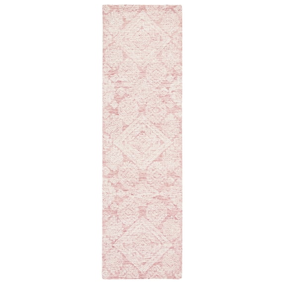 SAFAVIEH Metro Riley Medallion Runner Rug, Dark Pink/Ivory, 2'3" x 8'