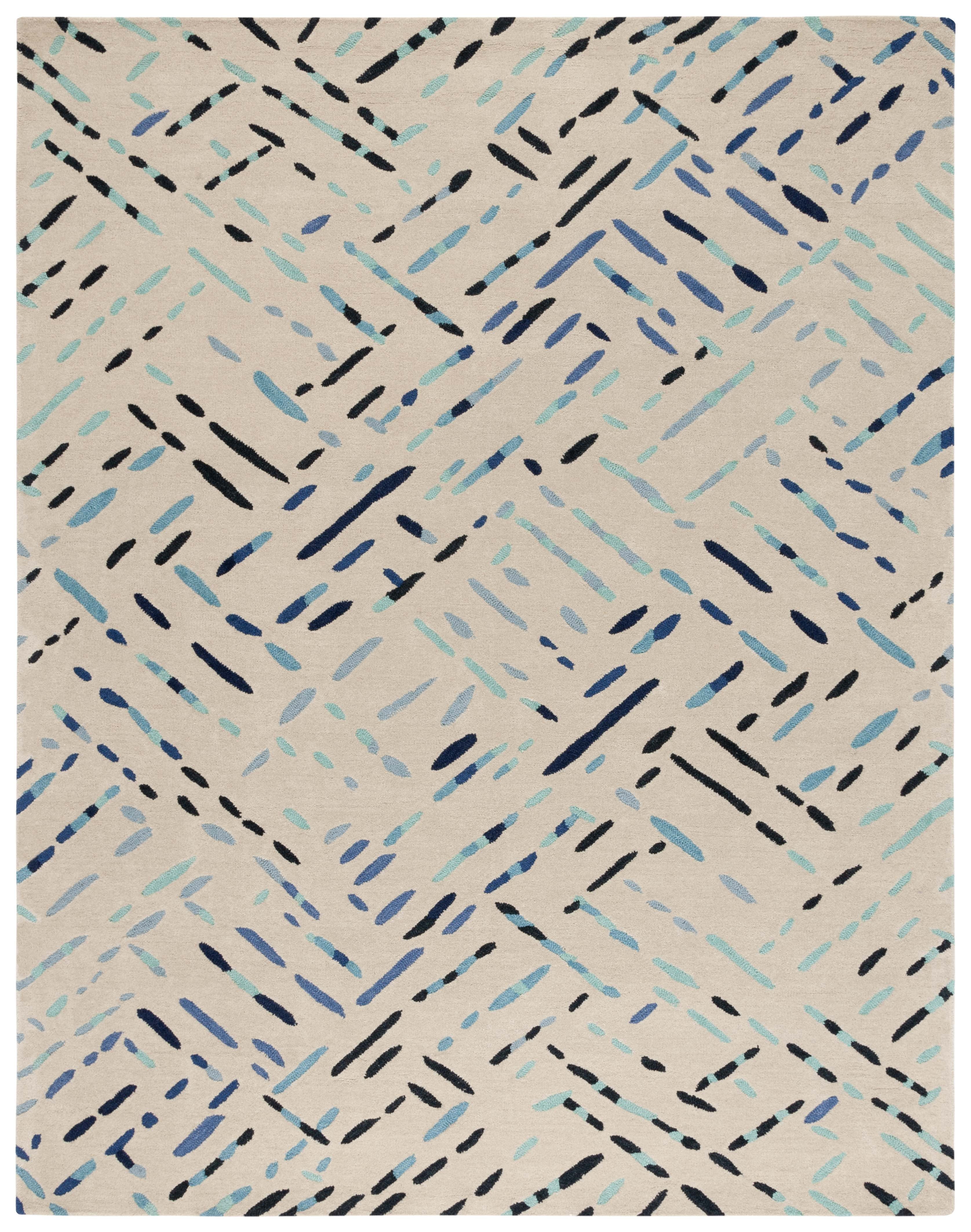 SAFAVIEH Metro Rodina Geometric Striped Area Rug, Gray/Blue, 8' x 10'