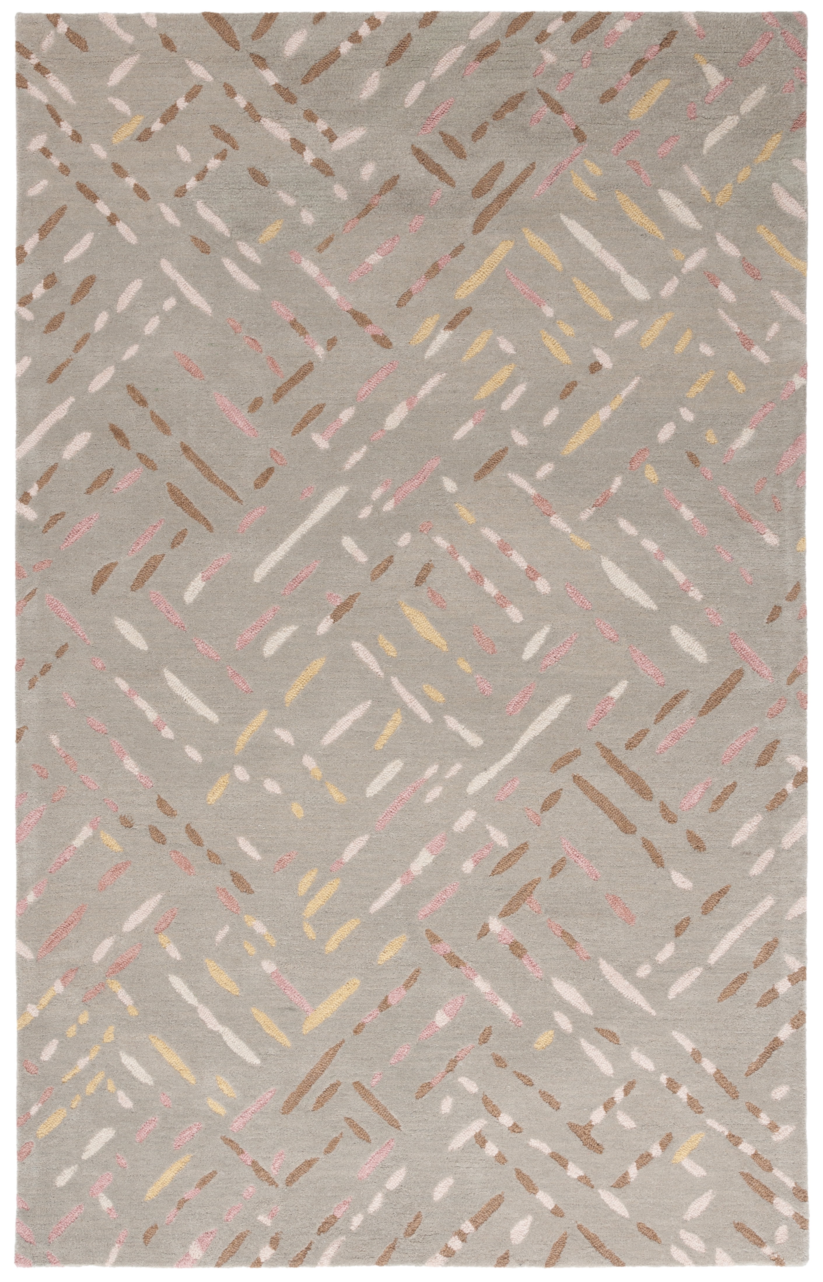 SAFAVIEH Metro Rodina Geometric Striped Area Rug, Taupe/Pink, 4' x 6'