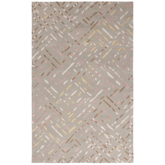 SAFAVIEH Metro Rodina Geometric Striped Area Rug, Taupe/Pink, 5' x 8'