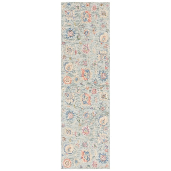 SAFAVIEH Metro Roland Floral Runner Rug, Blue/Ivory, 2'3" x 8'
