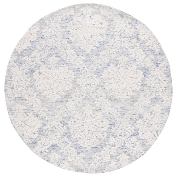 SAFAVIEH Metro Rosalind Medallion Area Rug, Blue/Ivory, 6' x 6' Round