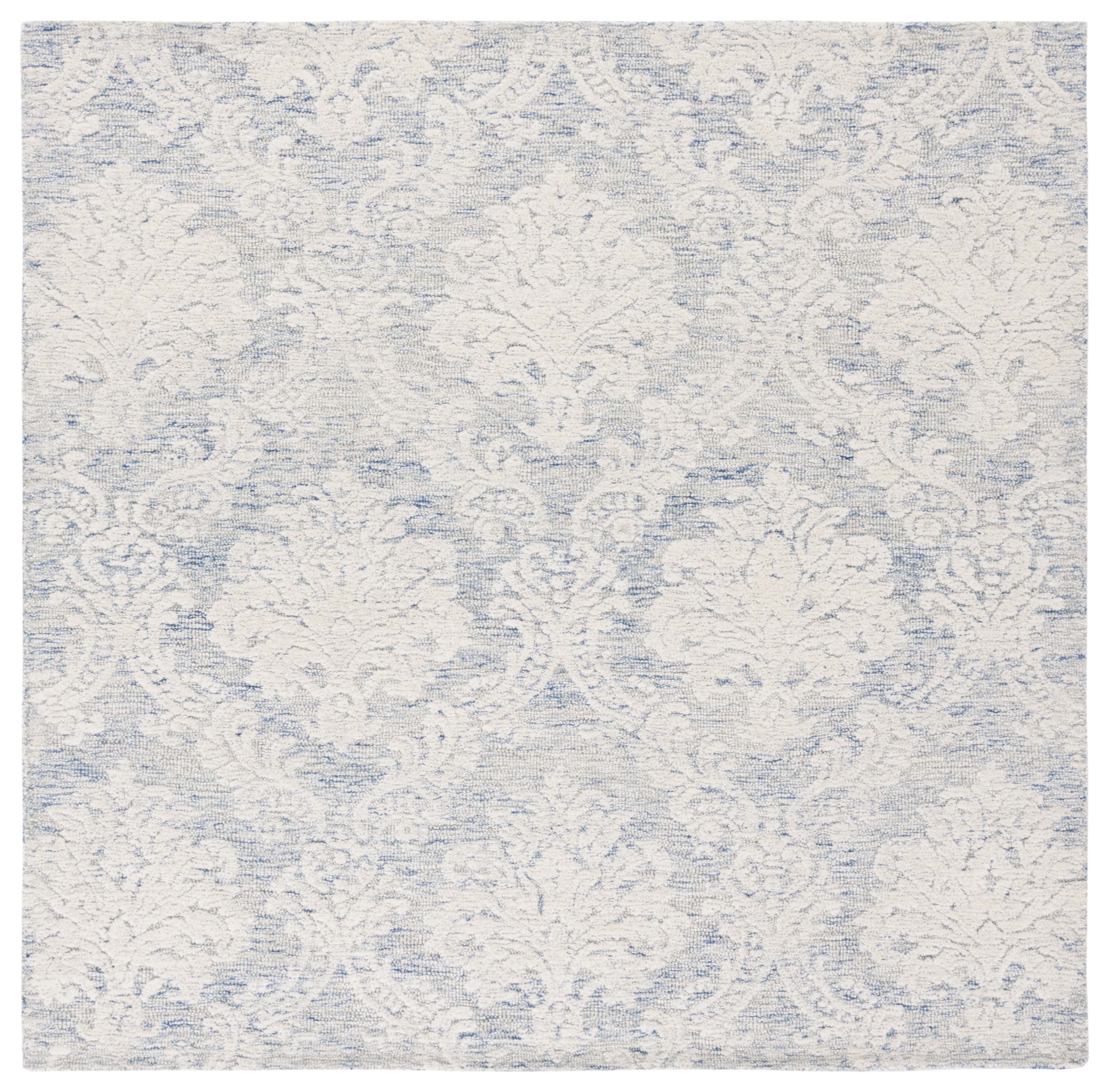 SAFAVIEH Metro Rosalind Medallion Area Rug, Blue/Ivory, 6' x 6' Square