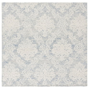 SAFAVIEH Metro Rosalind Medallion Area Rug, Blue/Ivory, 6' x 6' Square