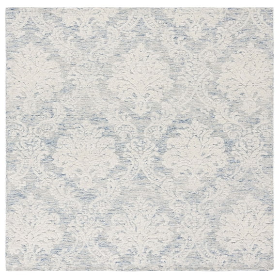 SAFAVIEH Metro Rosalind Medallion Area Rug, Blue/Ivory, 6' x 6' Square