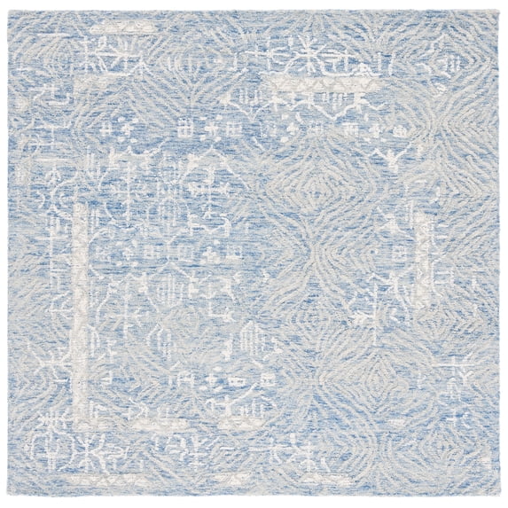 SAFAVIEH Metro Saranna Medallion Area Rug, Blue/Ivory, 6' x 6' Square