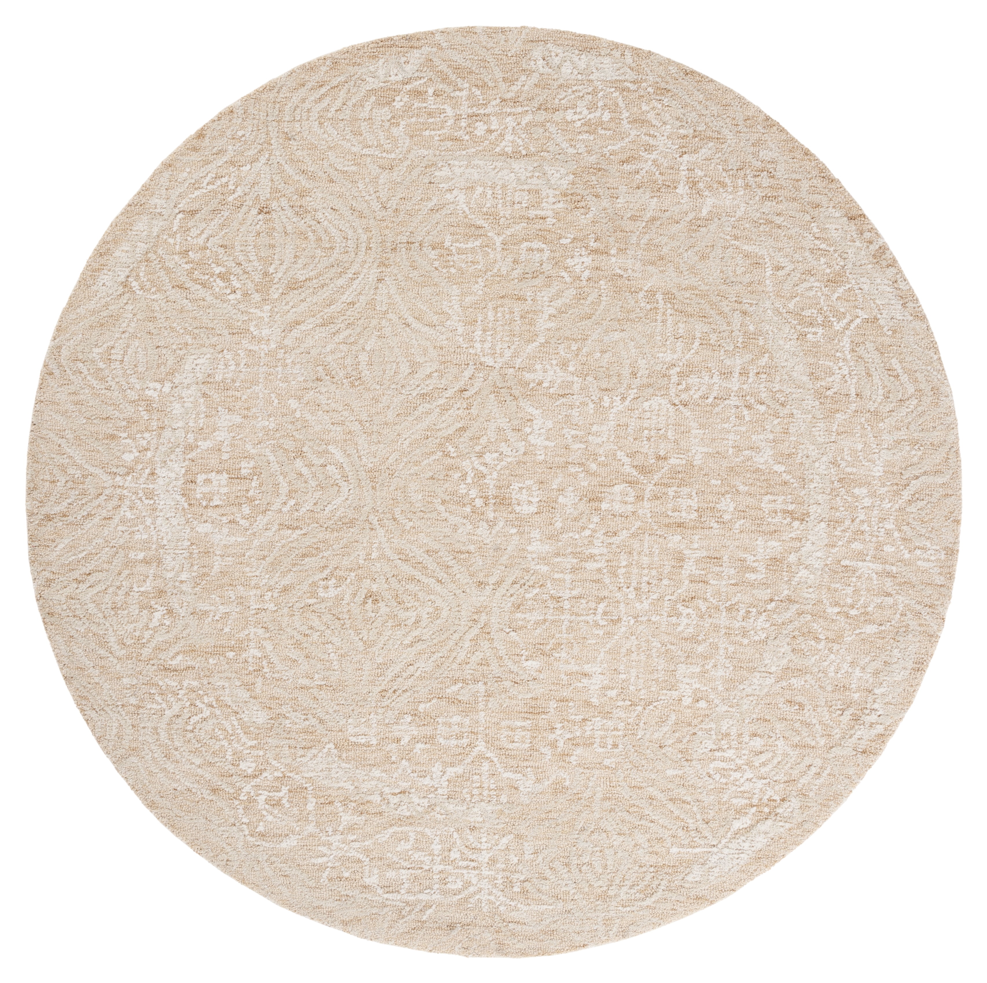 SAFAVIEH Metro Saranna Medallion Area Rug, Gold/Ivory, 6' x 6' Round