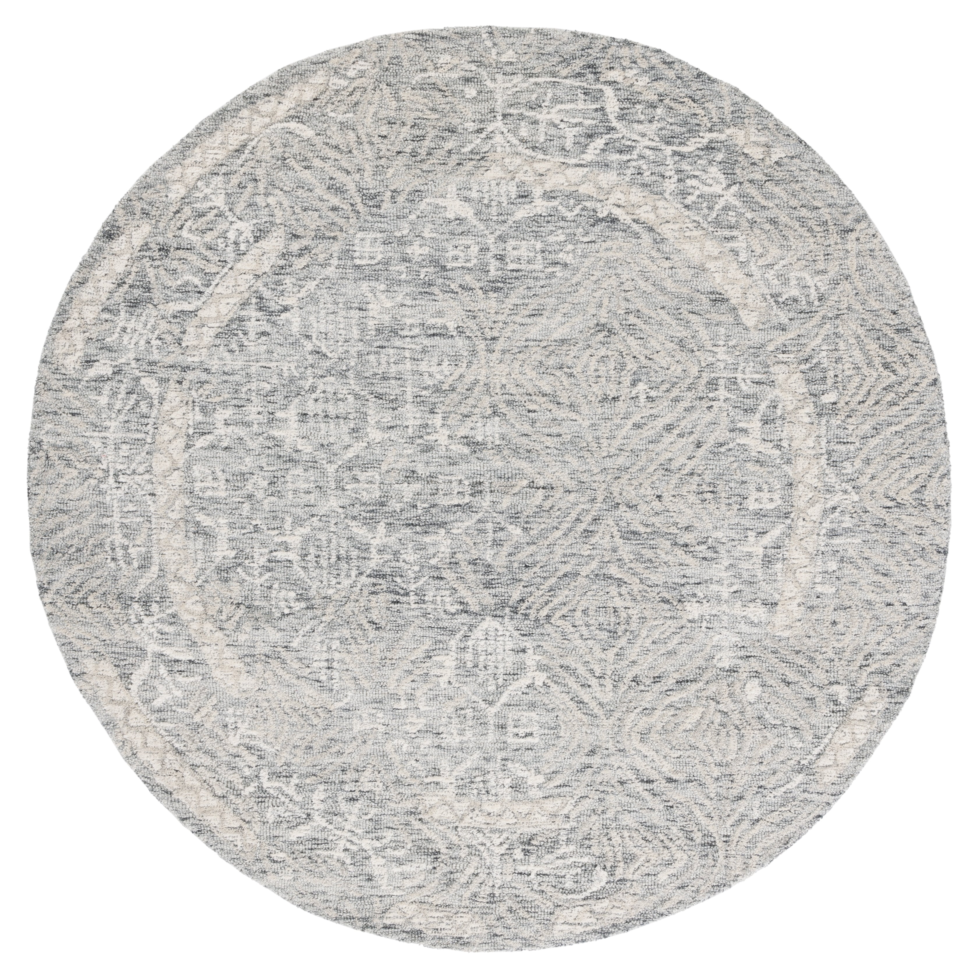 SAFAVIEH Metro Saranna Medallion Area Rug, Grey/Ivory, 6' x 6' Round
