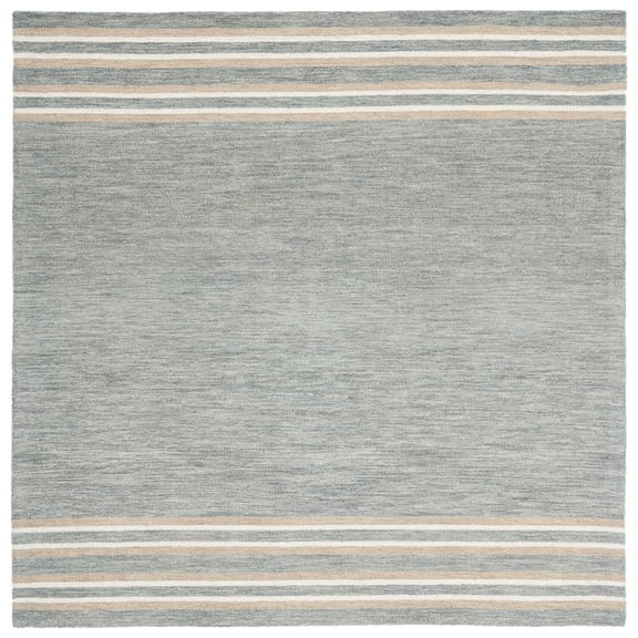 SAFAVIEH Metro Shelby Striped Area Rug, Grey/Brown, 6' x 6' Square