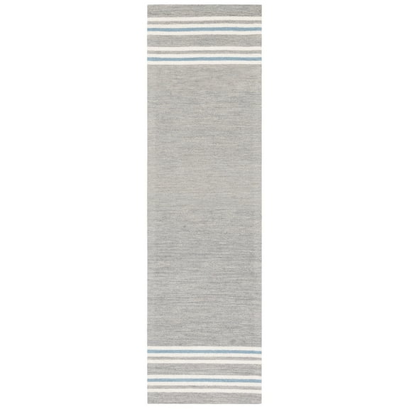 SAFAVIEH Metro Shelby Striped Runner Rug, Grey/Blue, 2'3" x 8'
