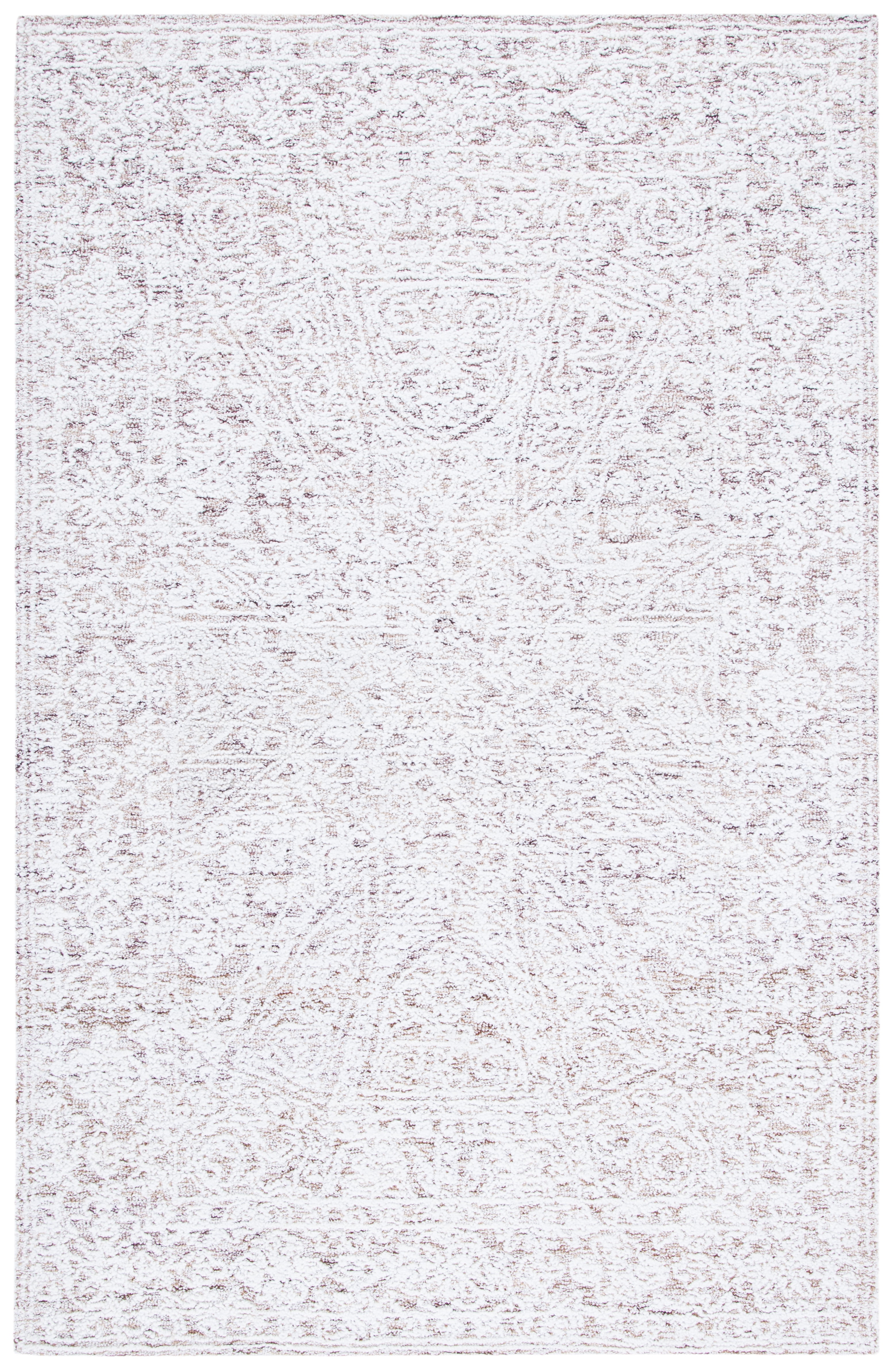 Ivory Rectangular Hand-Tufted Wool Area Rug 8' x 10'