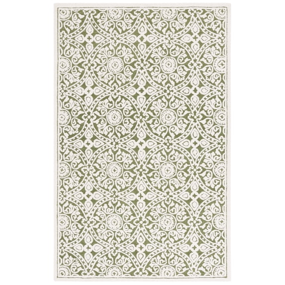 SAFAVIEH Metro Sunny Medallion Area Rug, Green/Ivory, 6' x 9'