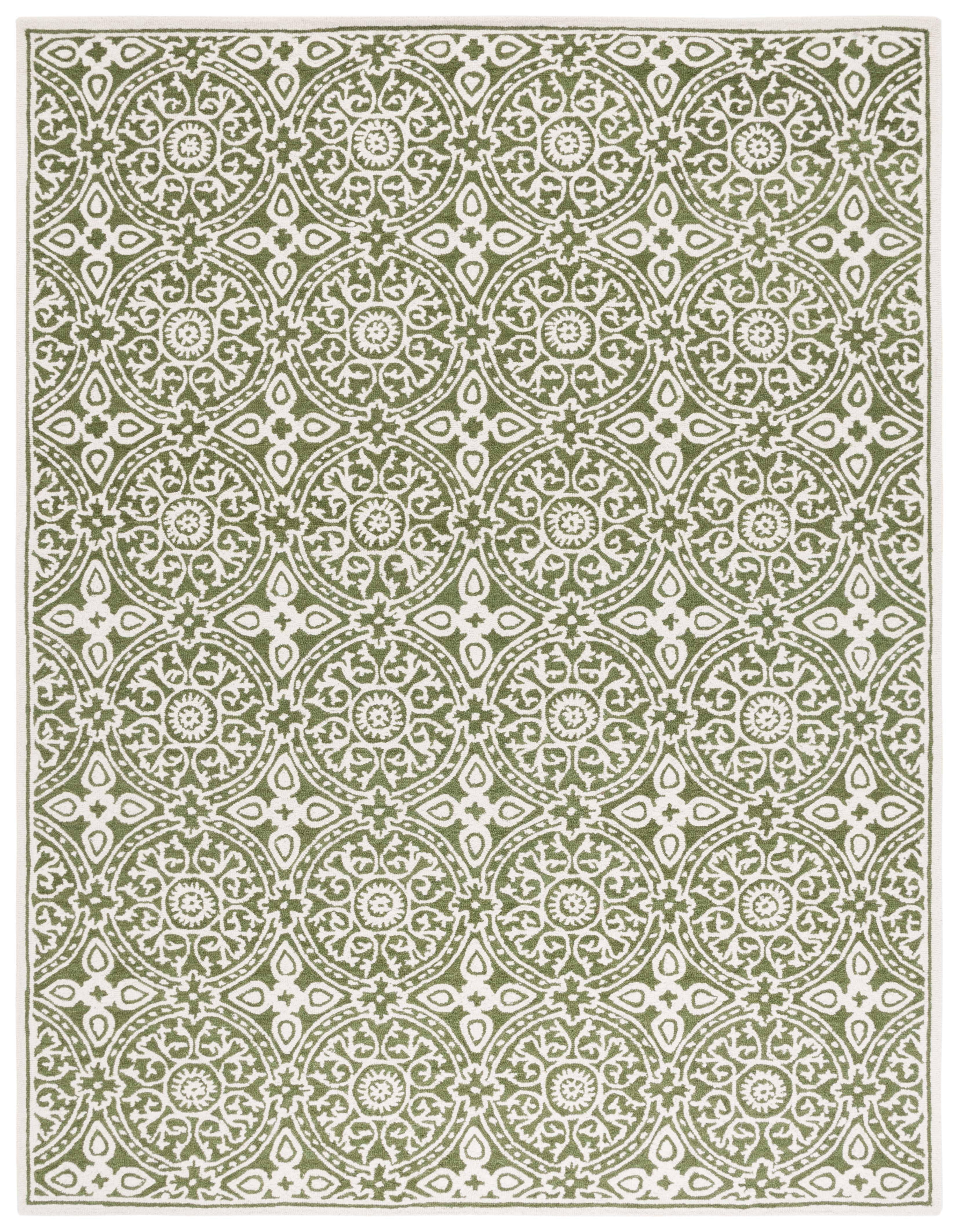 SAFAVIEH Metro Sunny Medallion Area Rug, Green/Ivory, 8' x 10'