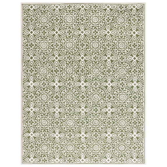 SAFAVIEH Metro Sunny Medallion Area Rug, Green/Ivory, 8' x 10'