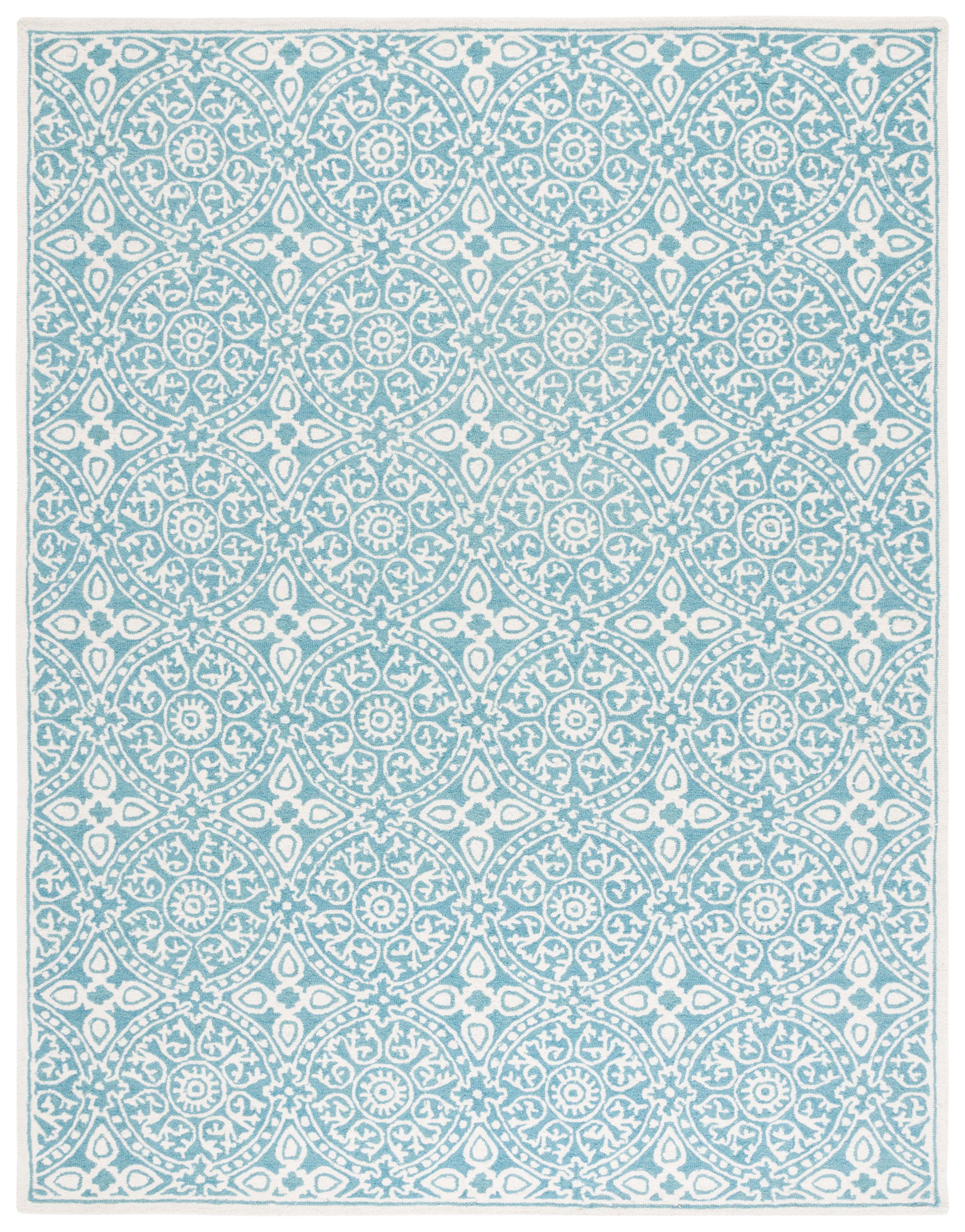 SAFAVIEH Metro Sunny Medallion Area Rug, Teal/Ivory, 8' x 10'