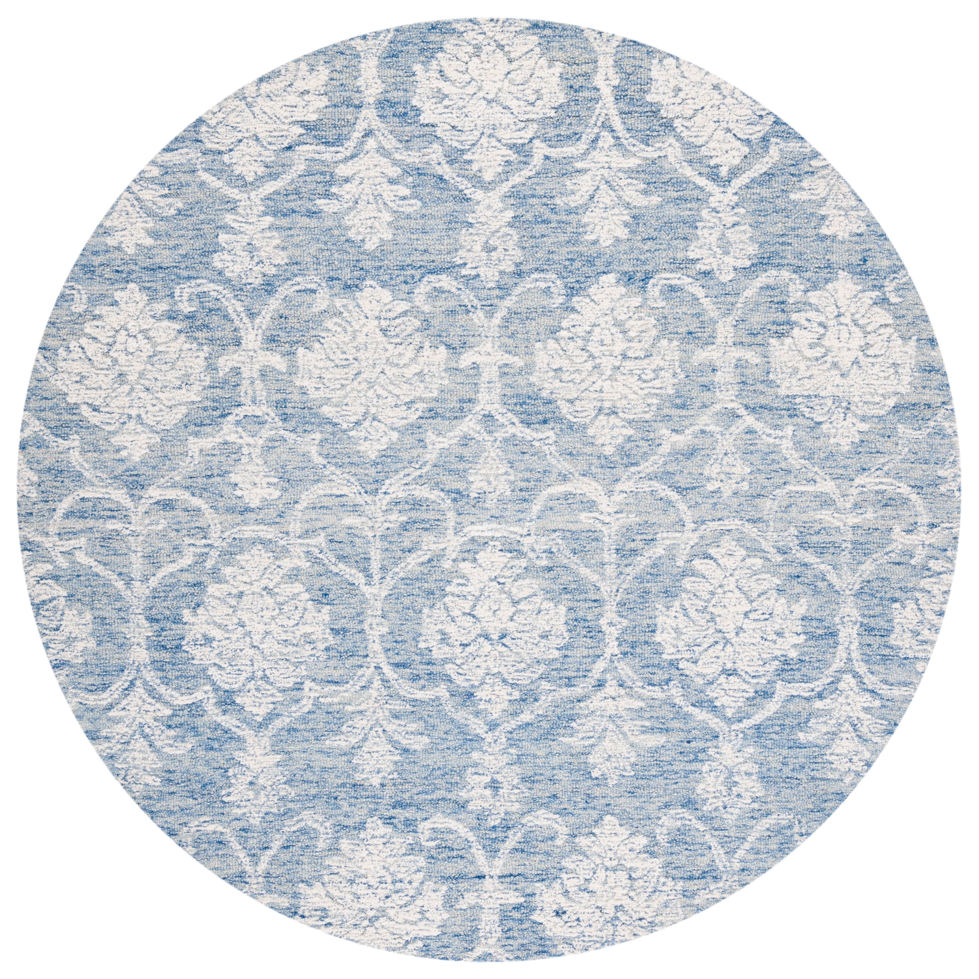 SAFAVIEH Metro Sutton Medallion Area Rug, Blue/Ivory, 6' x 6' Round