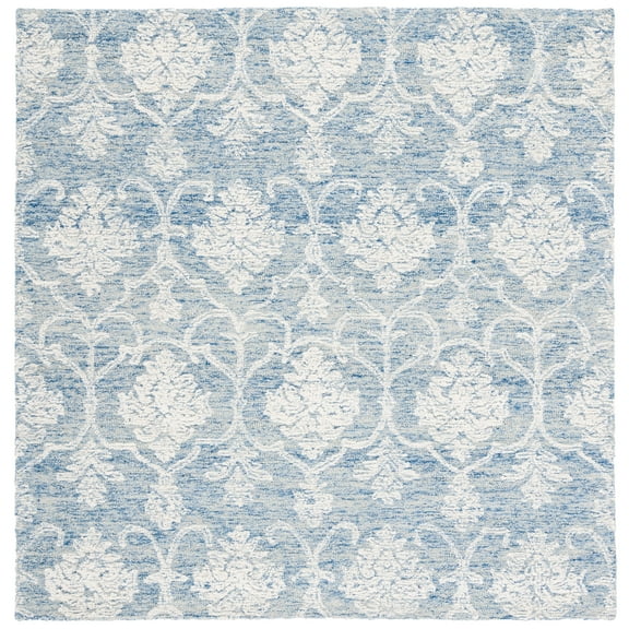 SAFAVIEH Metro Sutton Medallion Area Rug, Blue/Ivory, 6' x 6' Square