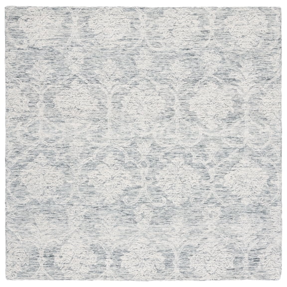 SAFAVIEH Metro Sutton Medallion Area Rug, Dark Grey/Ivory, 6' x 6' Square