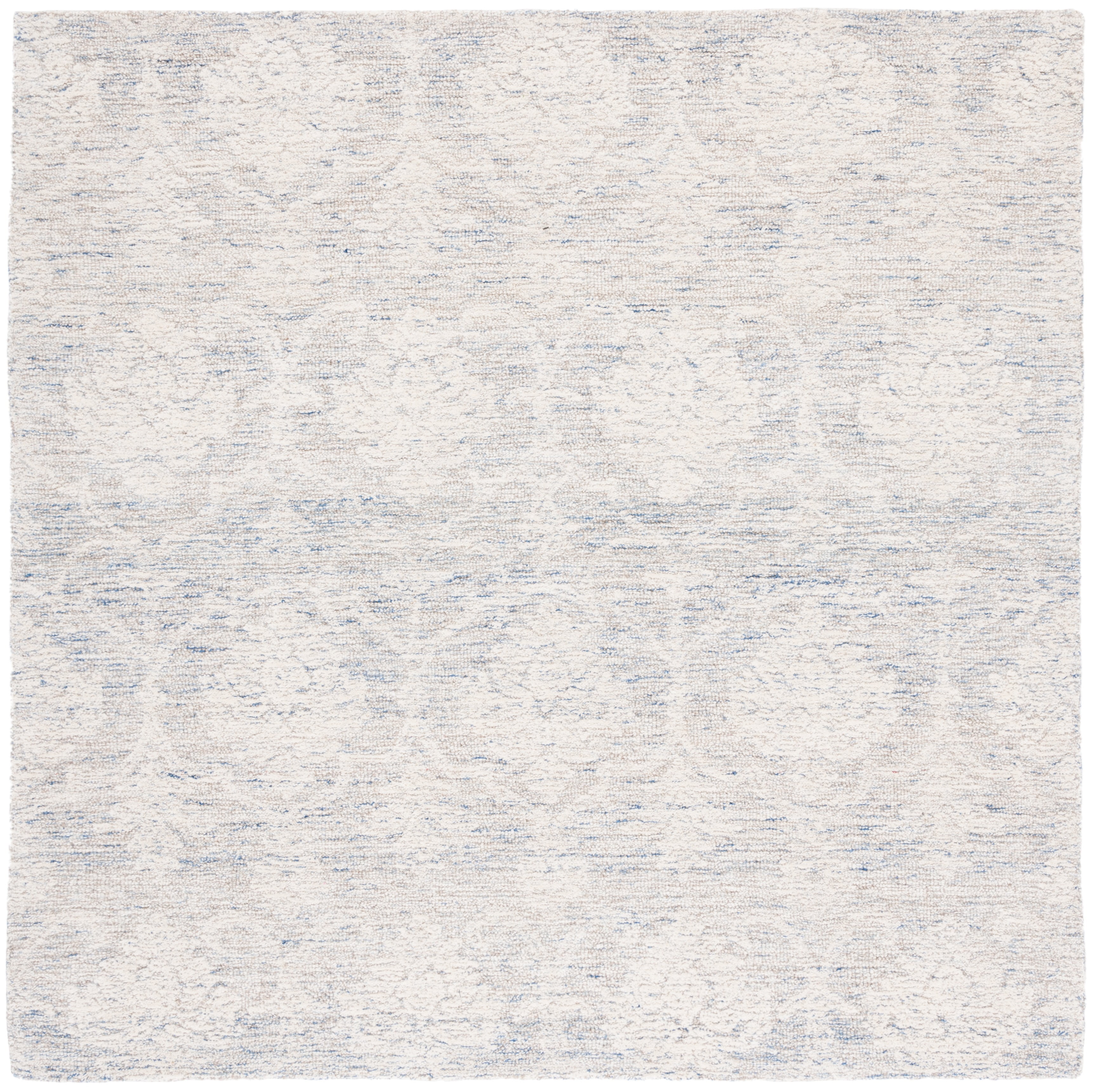 Hand-Tufted Light Blue Wool 6' Square Area Rug
