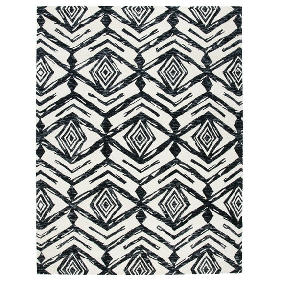 SAFAVIEH Metro Syeda Diamond Area Rug, Black/Ivory, 8' x 10'