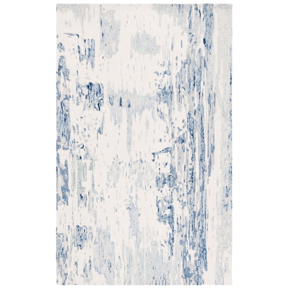 SAFAVIEH Metro Teague Abstract Area Rug, Ivory/Blue, 3' x 5'