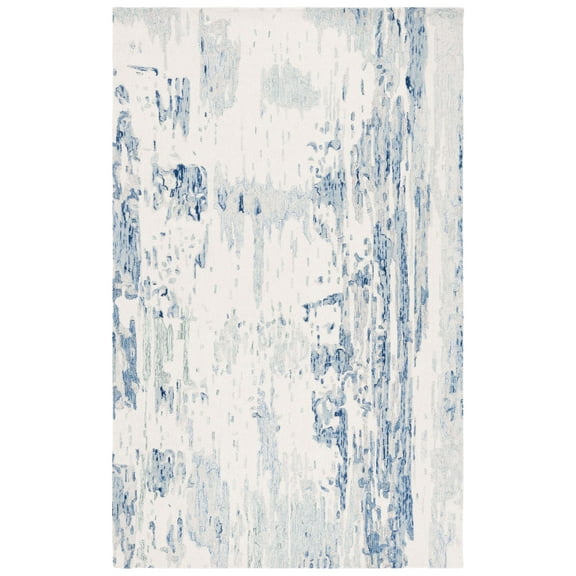 SAFAVIEH Metro Teague Abstract Area Rug, Ivory/Blue, 8' x 10'