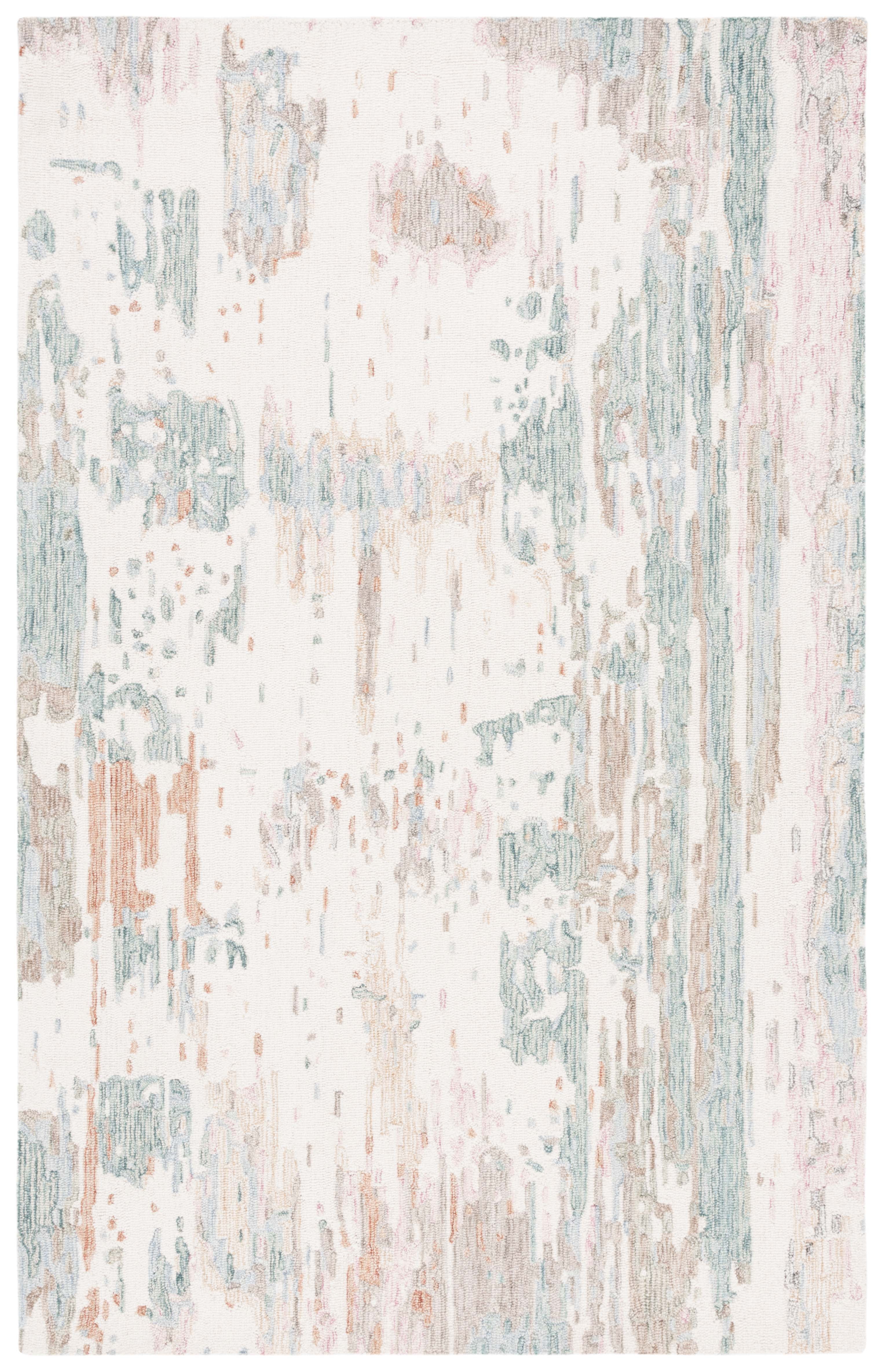 SAFAVIEH Metro Teague Abstract Area Rug, Ivory/Green, 5' x 8'
