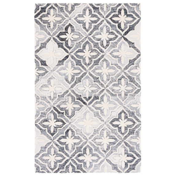 SAFAVIEH Metro Ulric Geometric Area Rug, Black/Ivory, 3' x 5'