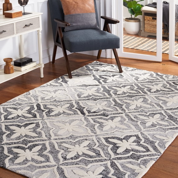 Safavieh Metro Ulric Geometric Area Rug, Black/Ivory, 5' x 8'