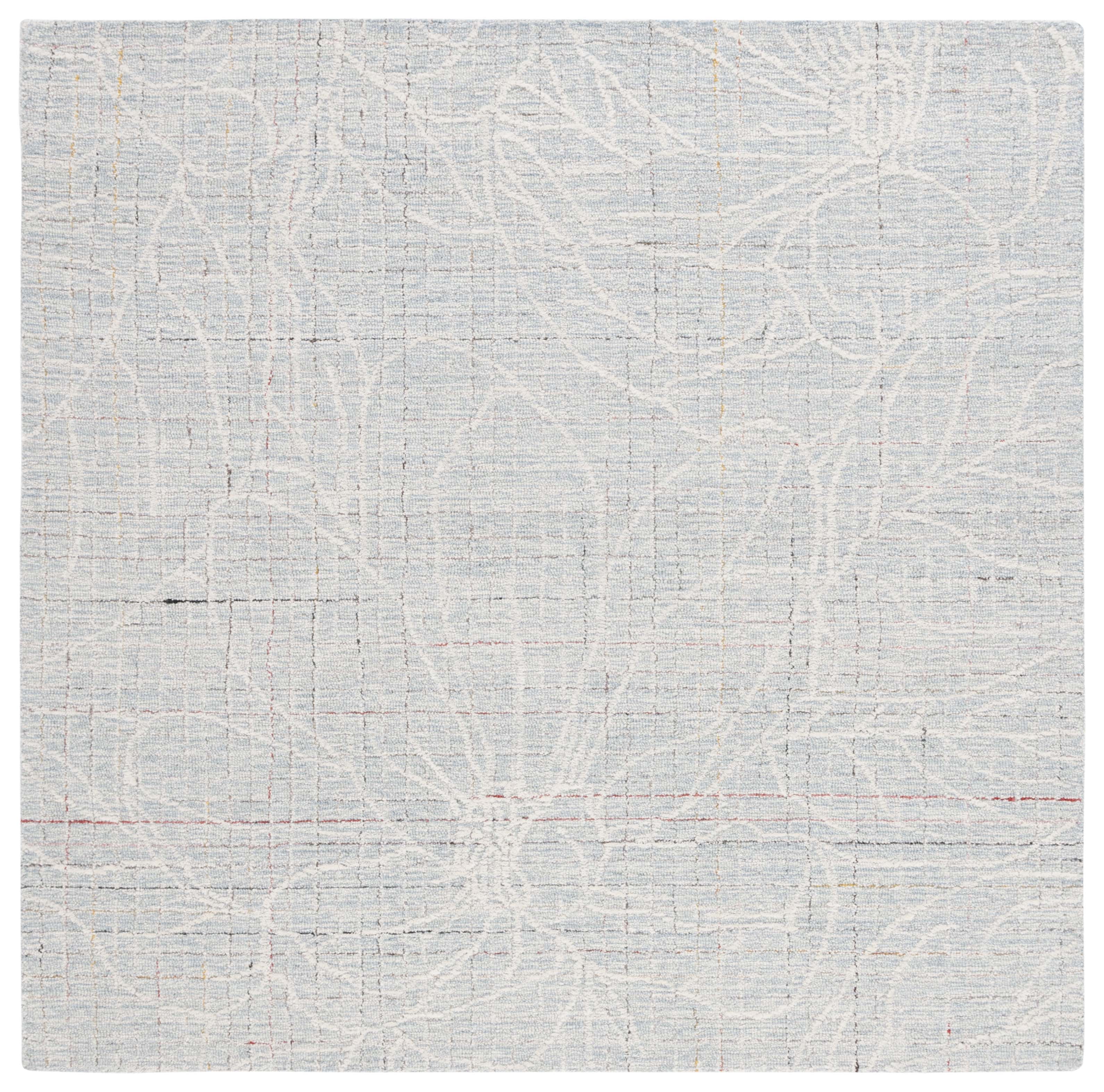 SAFAVIEH Metro Wade Floral Area Rug, Blue/Ivory, 6' x 6' Square