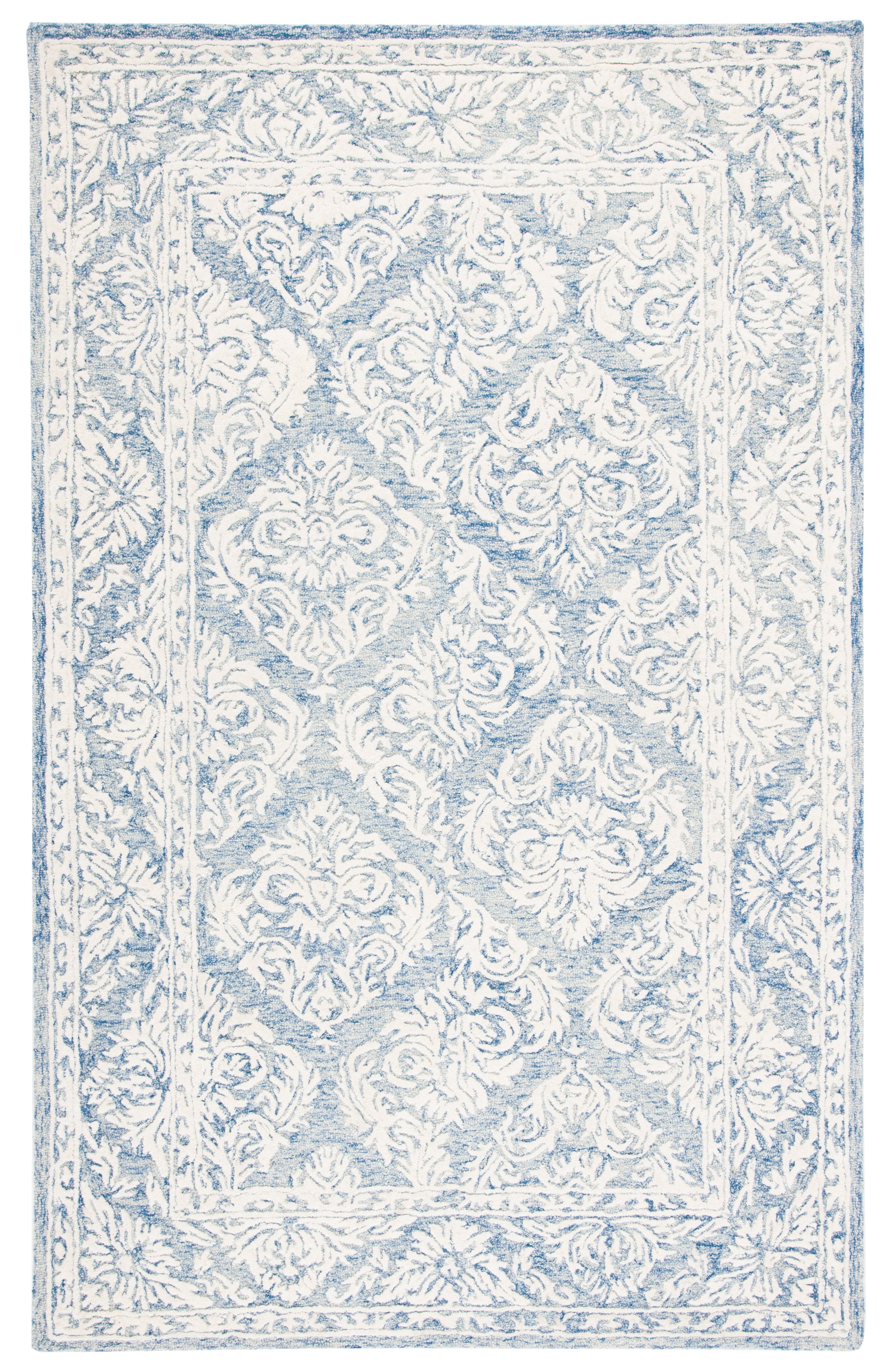 SAFAVIEH Metro Wayland Medallion Area Rug, Blue/Ivory, 4' x 6'