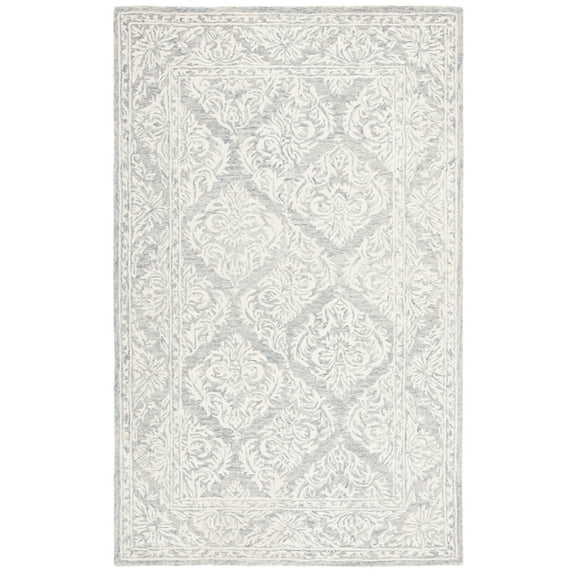 SAFAVIEH Metro Wayland Medallion Area Rug, Dark Grey/Ivory, 5' x 8'