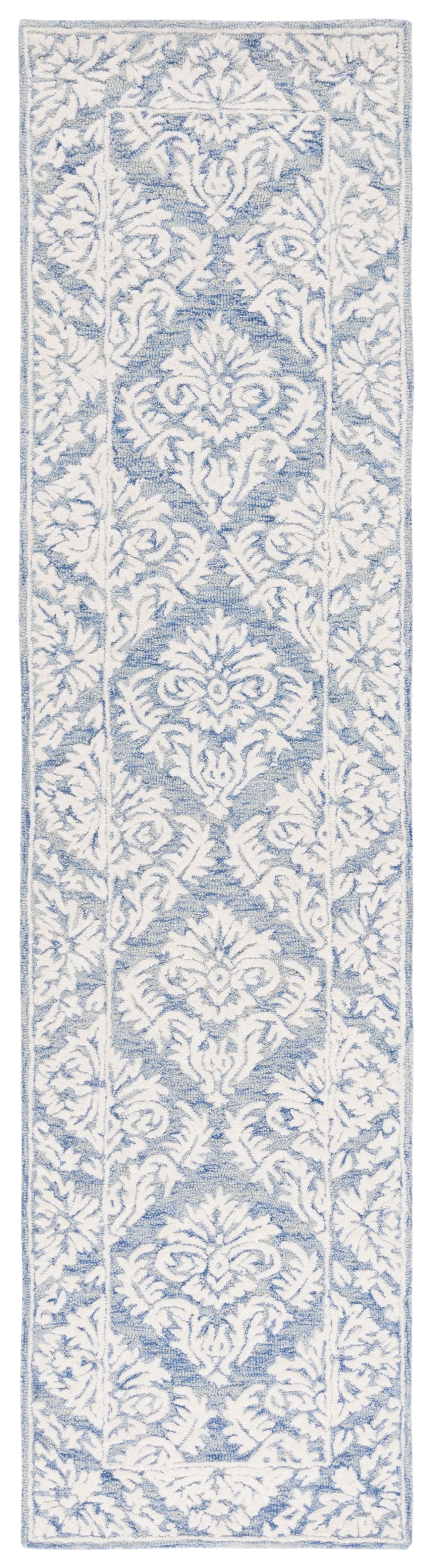 SAFAVIEH Metro Wayland Medallion Runner Rug, Blue/Ivory, 2'3" x 9'