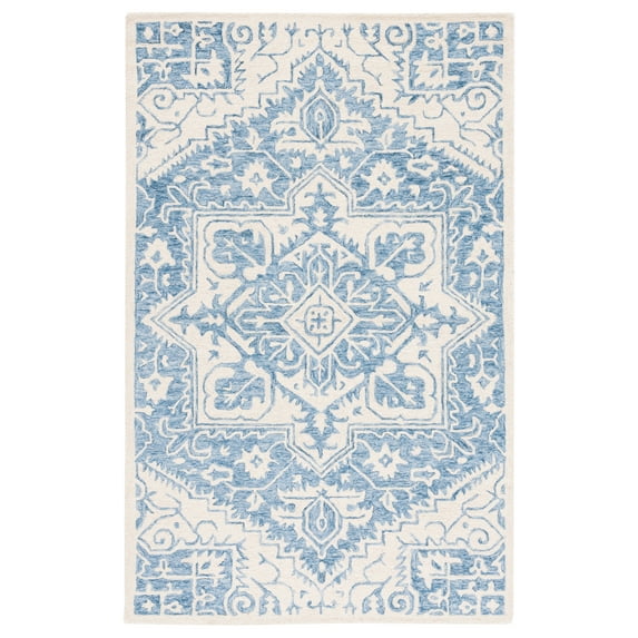 SAFAVIEH Metro Webster Medallion Area Rug, Blue/Ivory, 3' x 5'