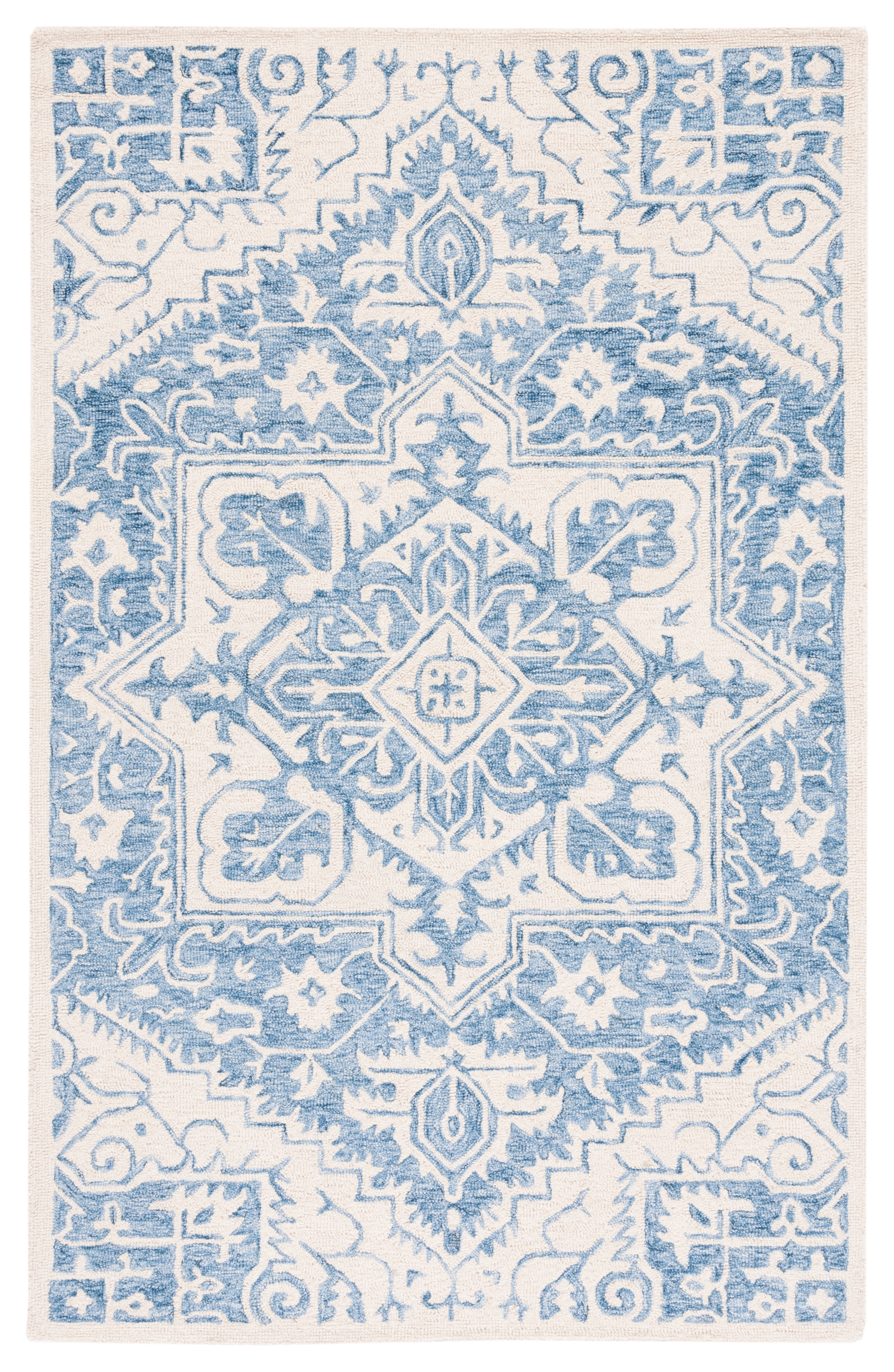 SAFAVIEH Metro Webster Medallion Area Rug, Blue/Ivory, 8' x 10'