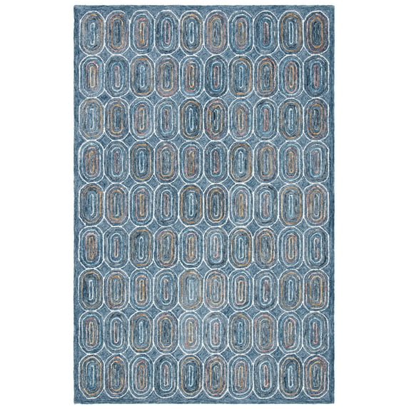 SAFAVIEH Metro Wichita Geometric Area Rug, Blue/Yellow, 5' x 8'