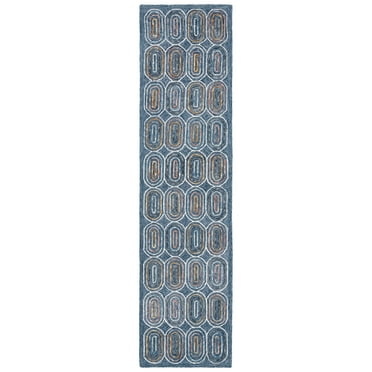 SAFAVIEH Metro Wichita Geometric Runner Rug, Blue/Yellow, 2'3" x 9'
