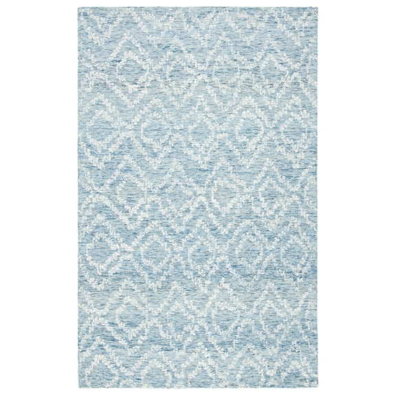 SAFAVIEH Metro Xaviera Diamond Area Rug, Natural/Blue, 4' x 6'